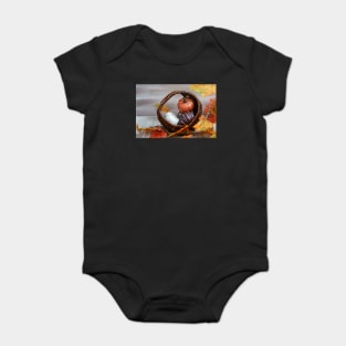 Fall background of Pumpkins and fall decor Baby Bodysuit